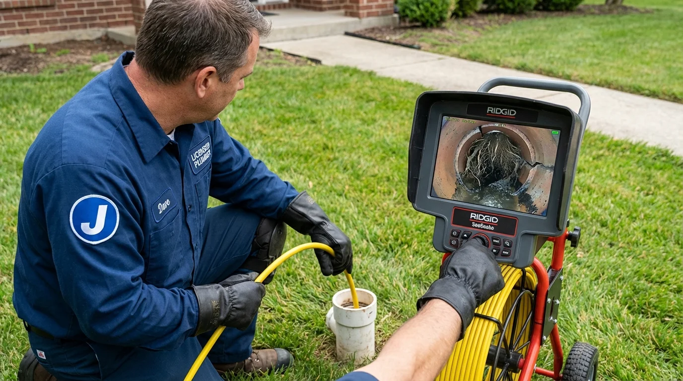 Sewer camera inspection being performed by Johns Plumbing LLC in Manly